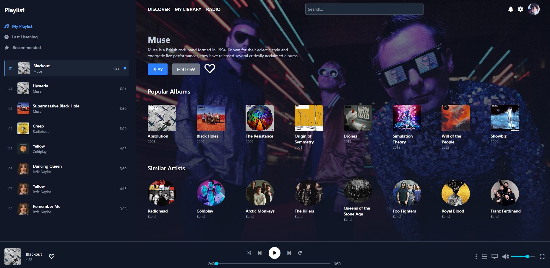 My Music App Player - Music player inspired by Spotify and Deezer for relaxation
